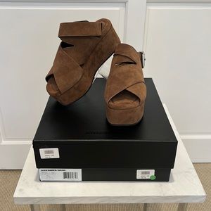 Alexander Wang Suede Ankle Strap Platform Sandals